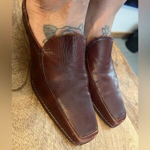 Rangoni Firenze brown Italian leather mules